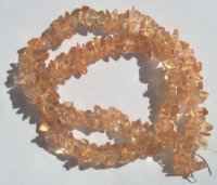 16-inch Strand of Dyed Light Orange Glass Chips